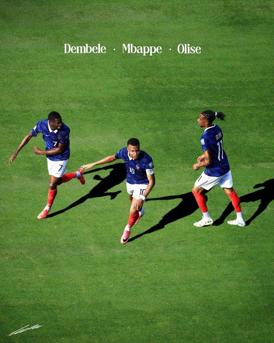 Dembele Mbappe Olise France trio