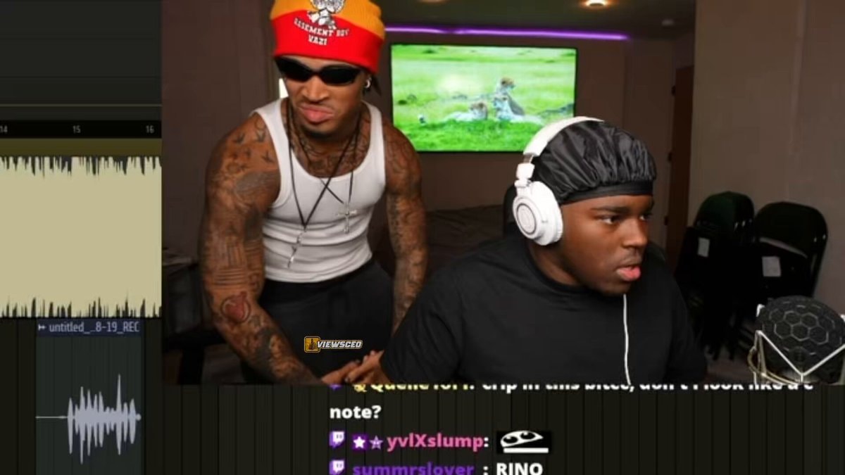 Plaqueboymax and Slayr in the studio