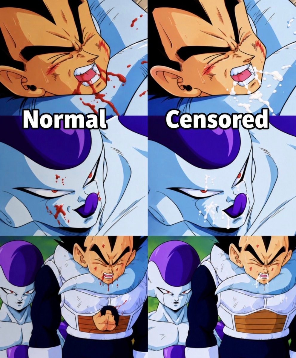 Dragon Ball Z Vegeta vs Frieza censorship meme