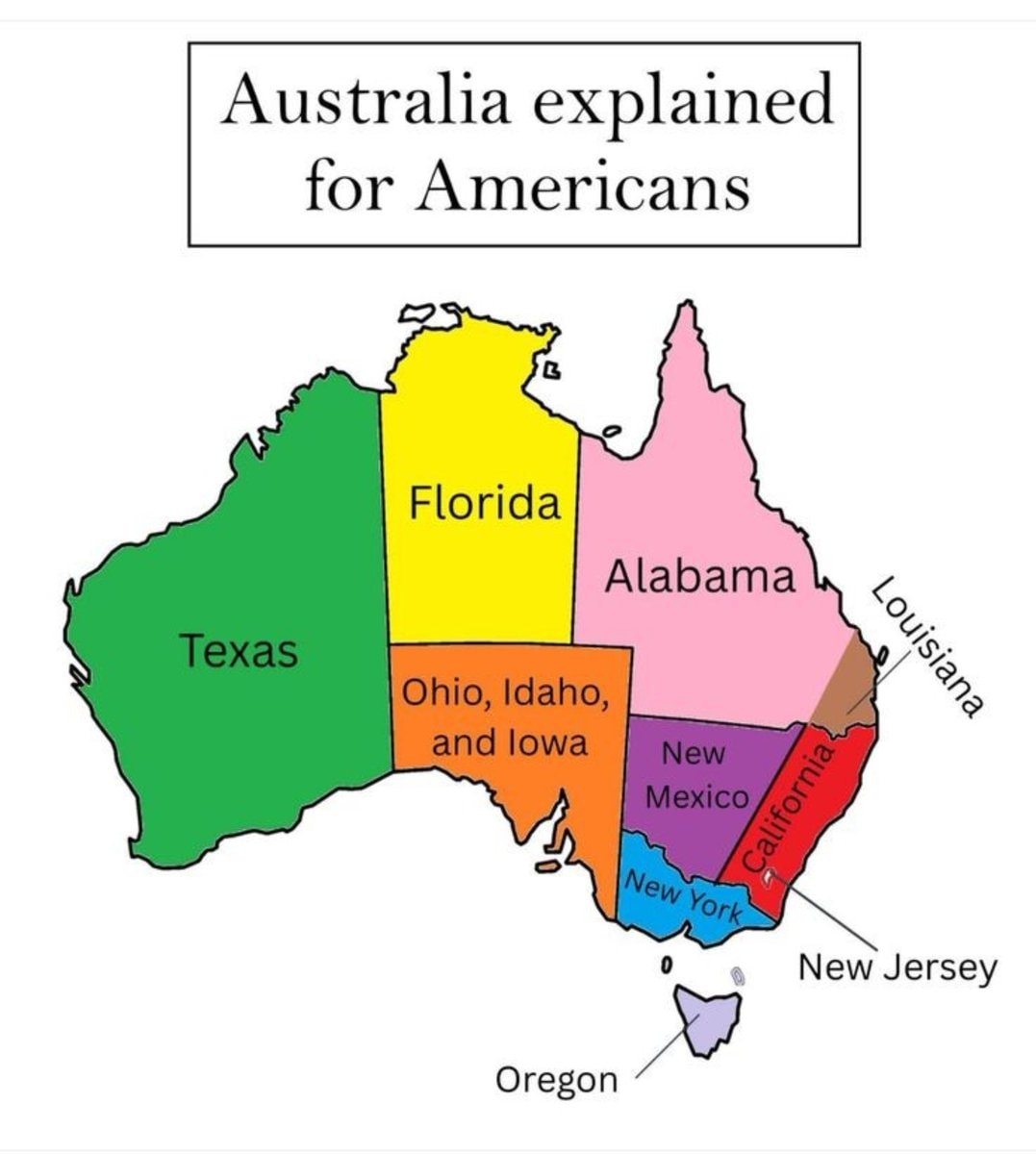 Australia Explained for Americans map Australia Explained for Americans map
