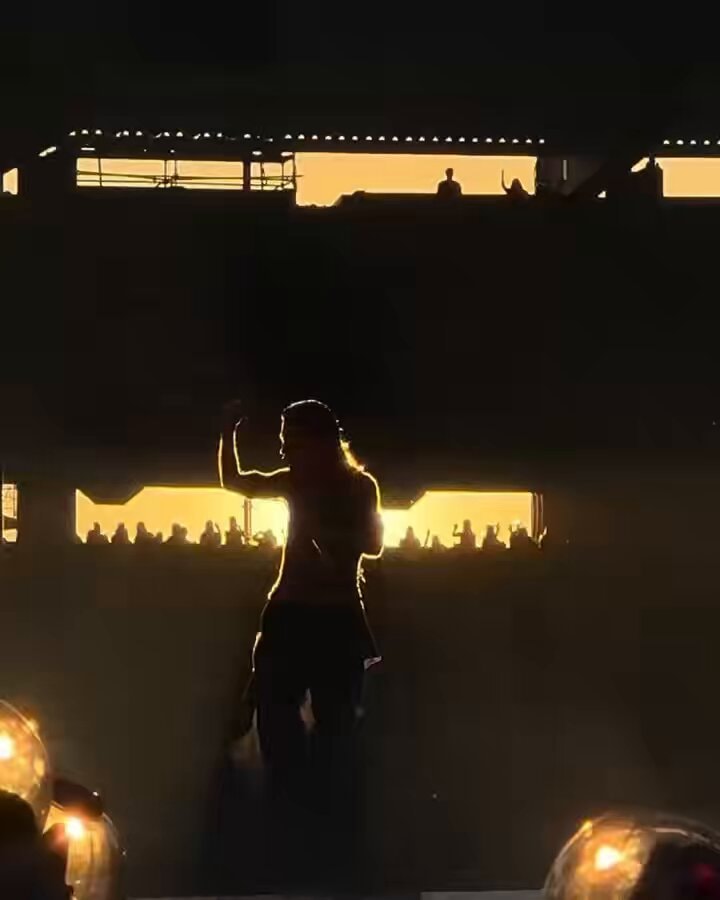 BTS silhouette stage sunset