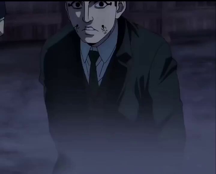Anime character in suit surprised expression