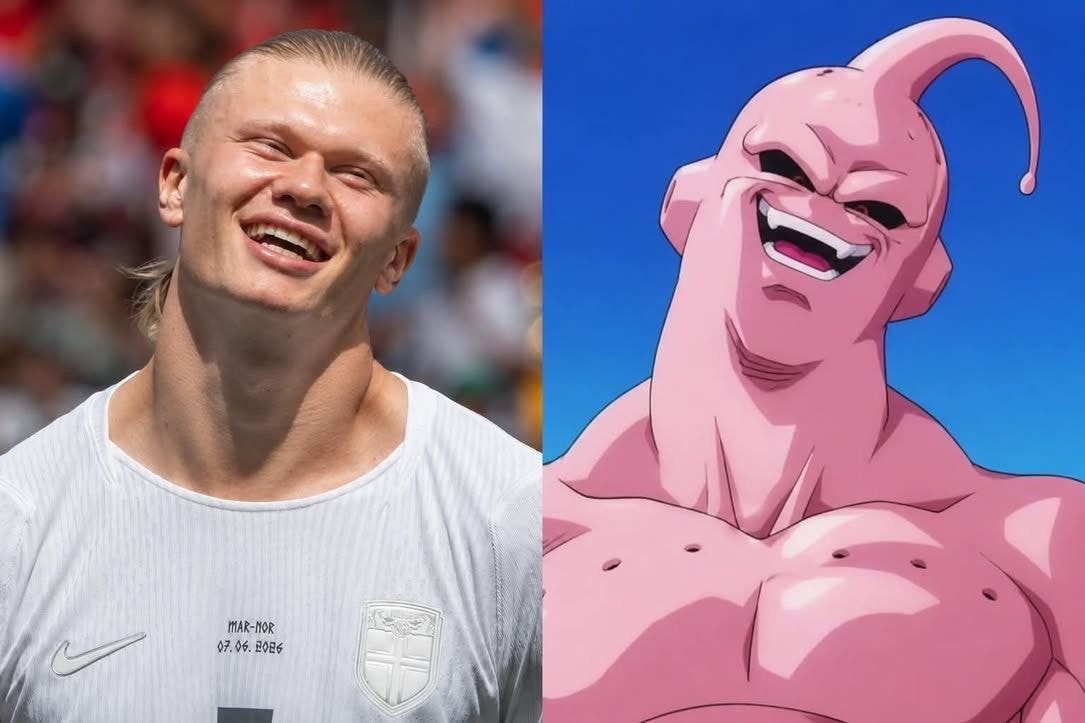 Erling Haaland Majin Buu comparison