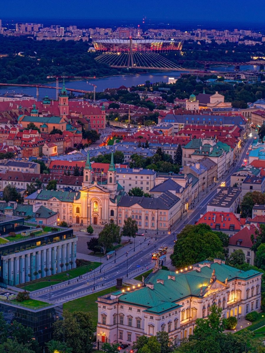Warsaw Poland aerial dusk (photo 2 of 2)
