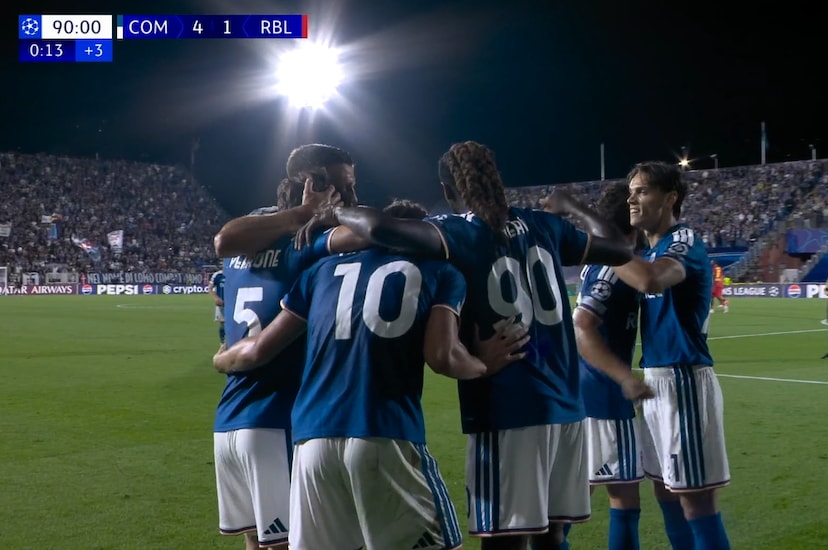 Como vs RBL 4-1 Champions League celebration