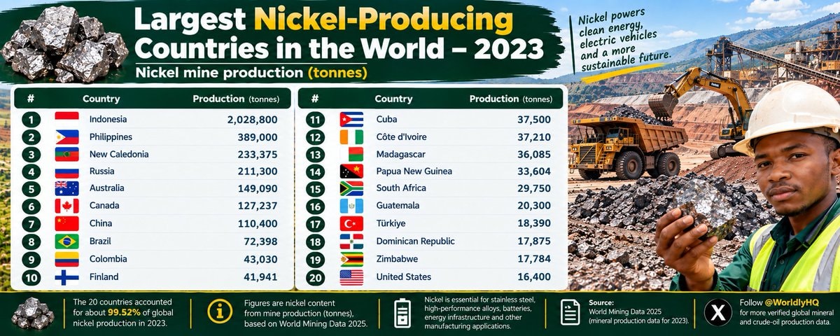 Largest Nickel-Producing Countries 2023