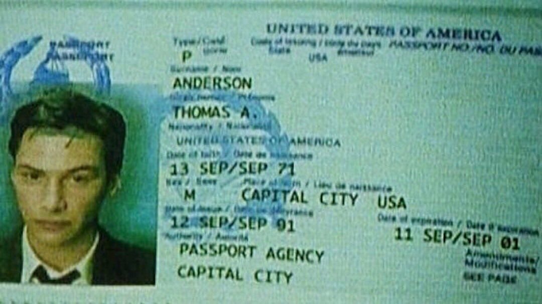Neo The Matrix passport expiration Neo The Matrix passport expiration