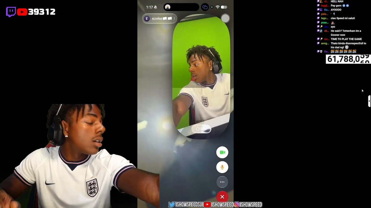 Eberechi Eze laughs at IShowSpeed call