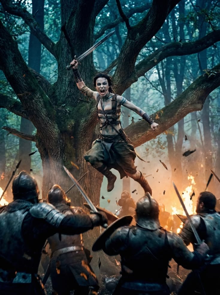 warrior woman battle scene