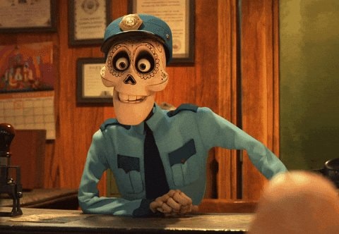 skeleton cop shocked by Roobet balance