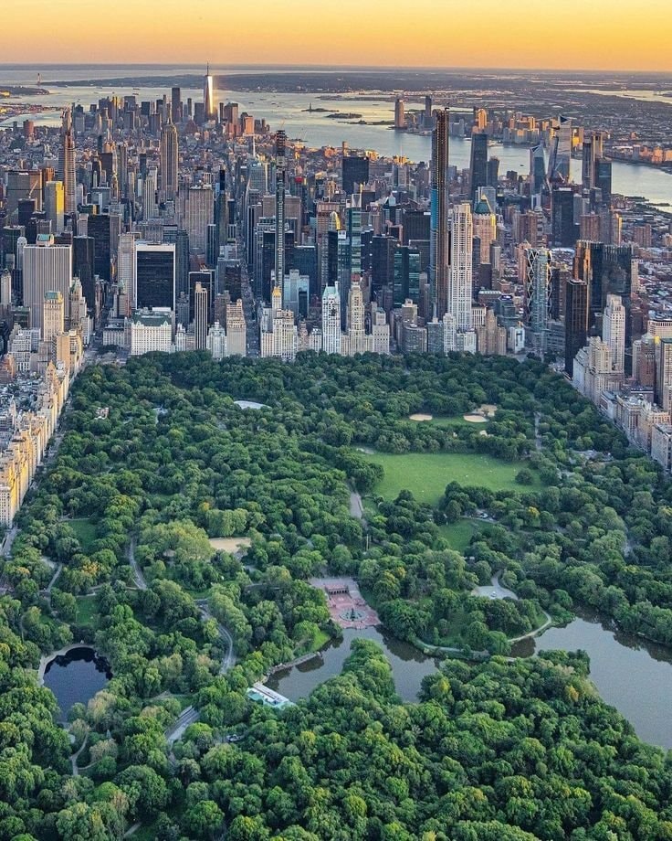 Central Park New York aerial view