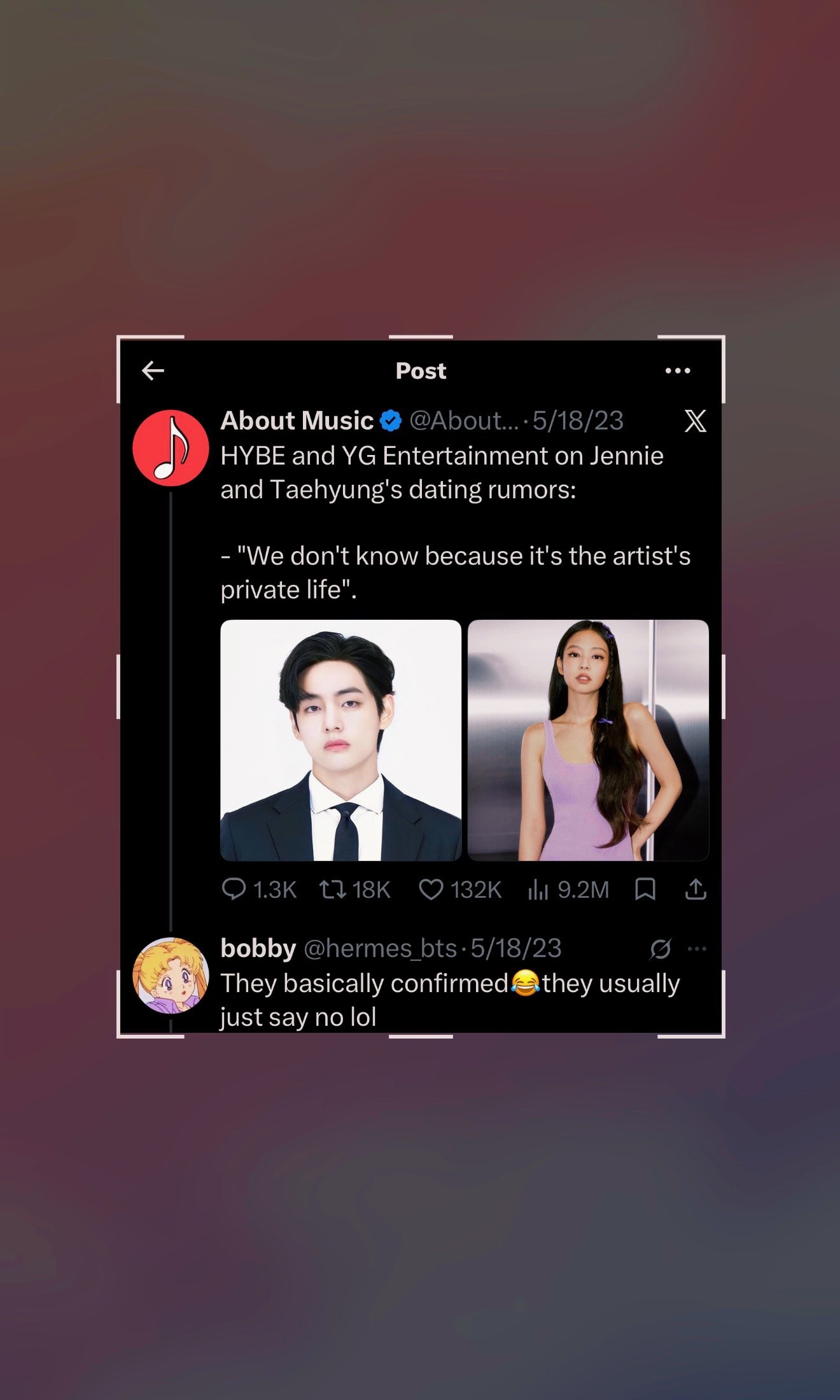 Jennie Taehyung dating rumors Jennie Taehyung dating rumors