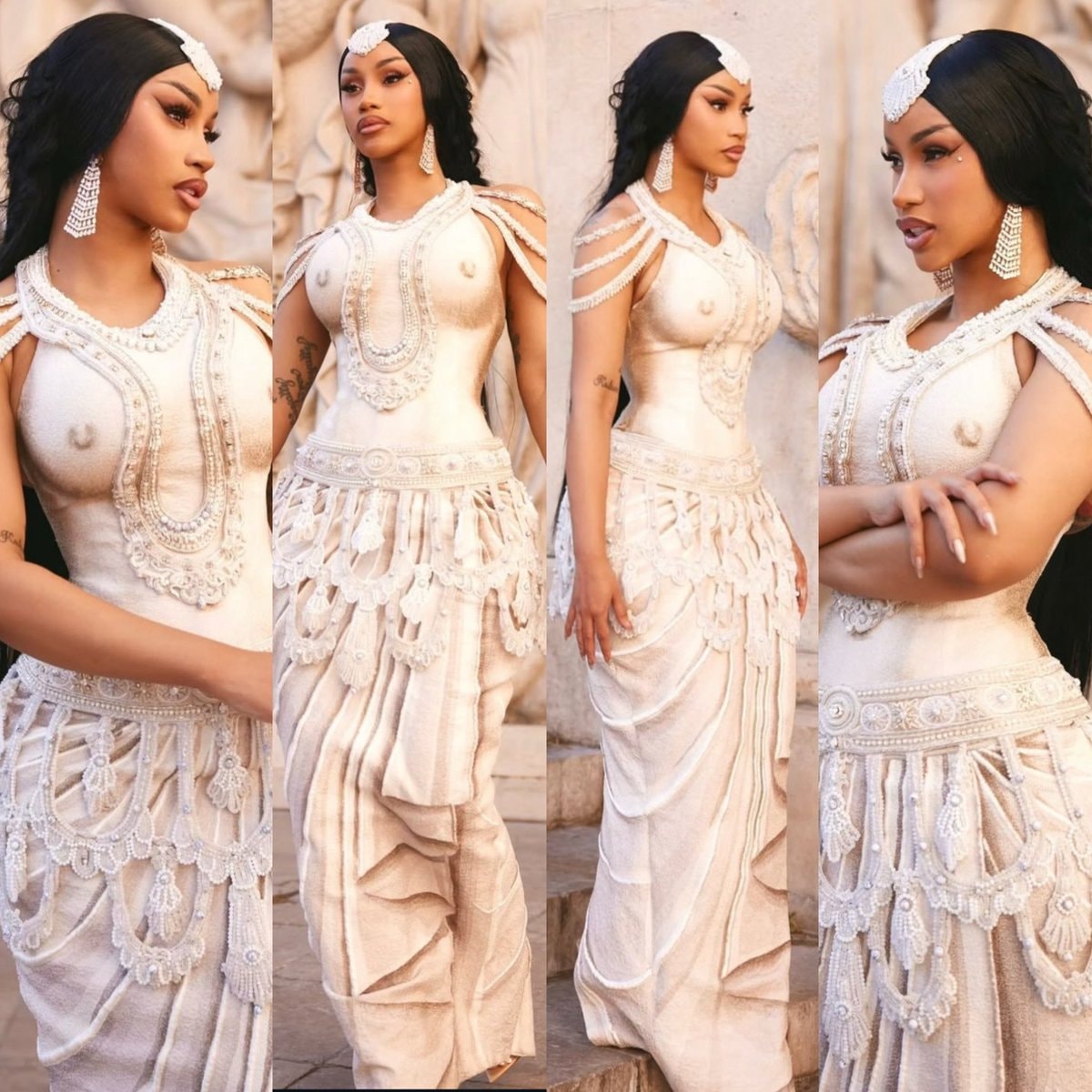 Cardi B custom Rahul Mishra Paris Haute Couture