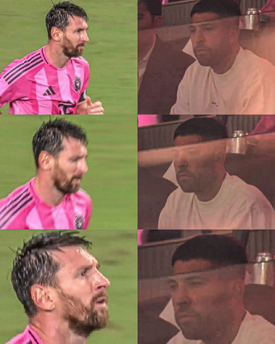 Jordi Alba watches Lionel Messi defeat