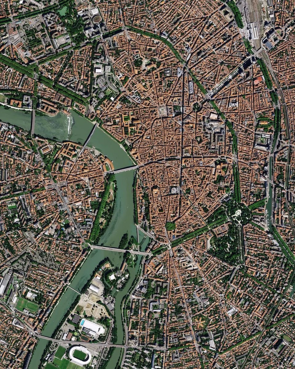 Aerial view of terracotta rooftops