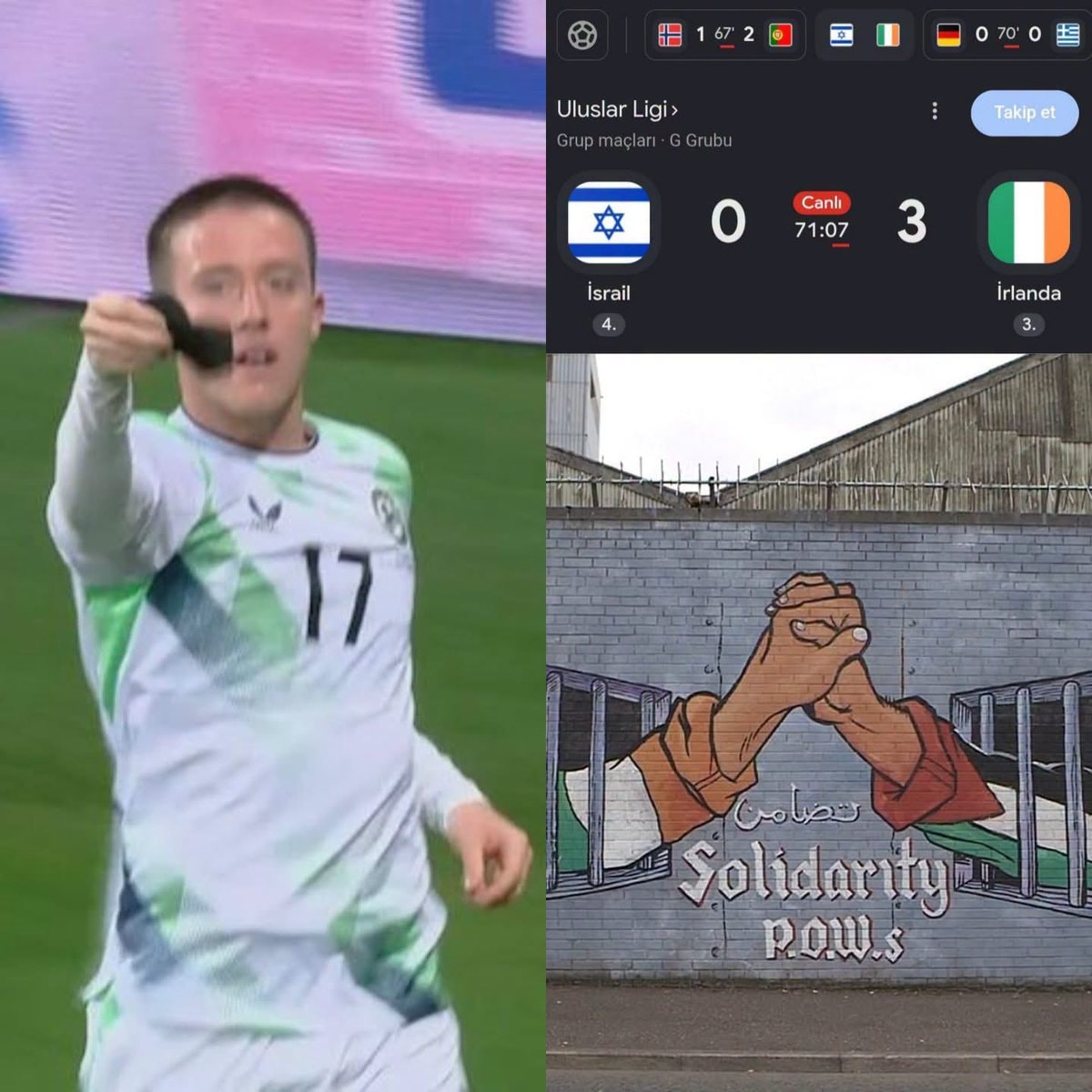 Ireland vs Israel Nations League solidarity