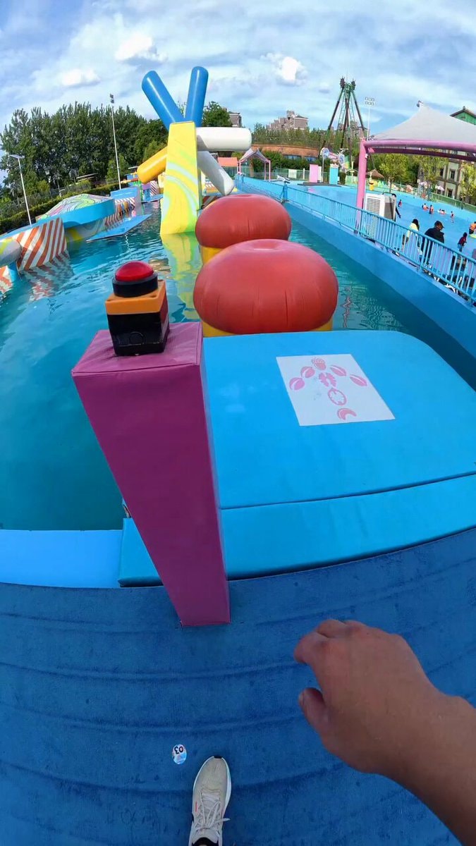 Inflatable water park obstacle course