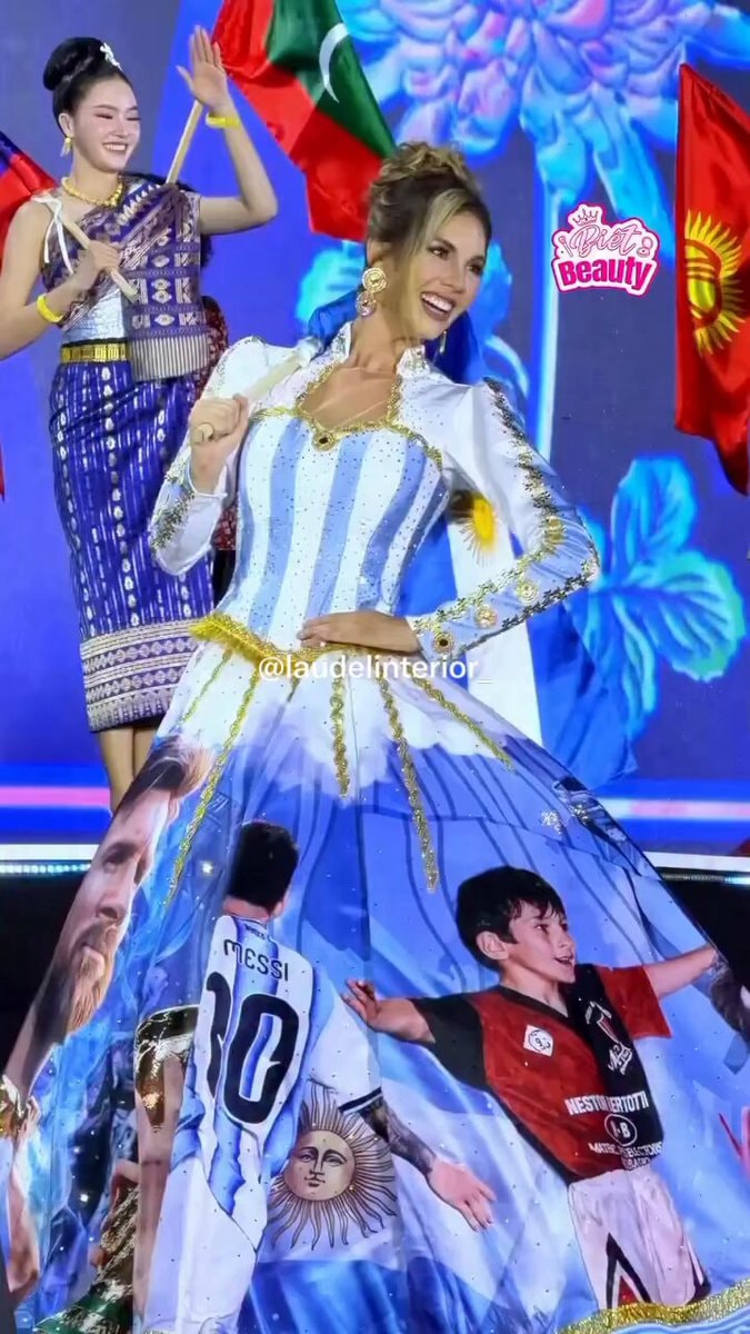 Argentina Miss World Messi dress Argentina Miss World Messi dress