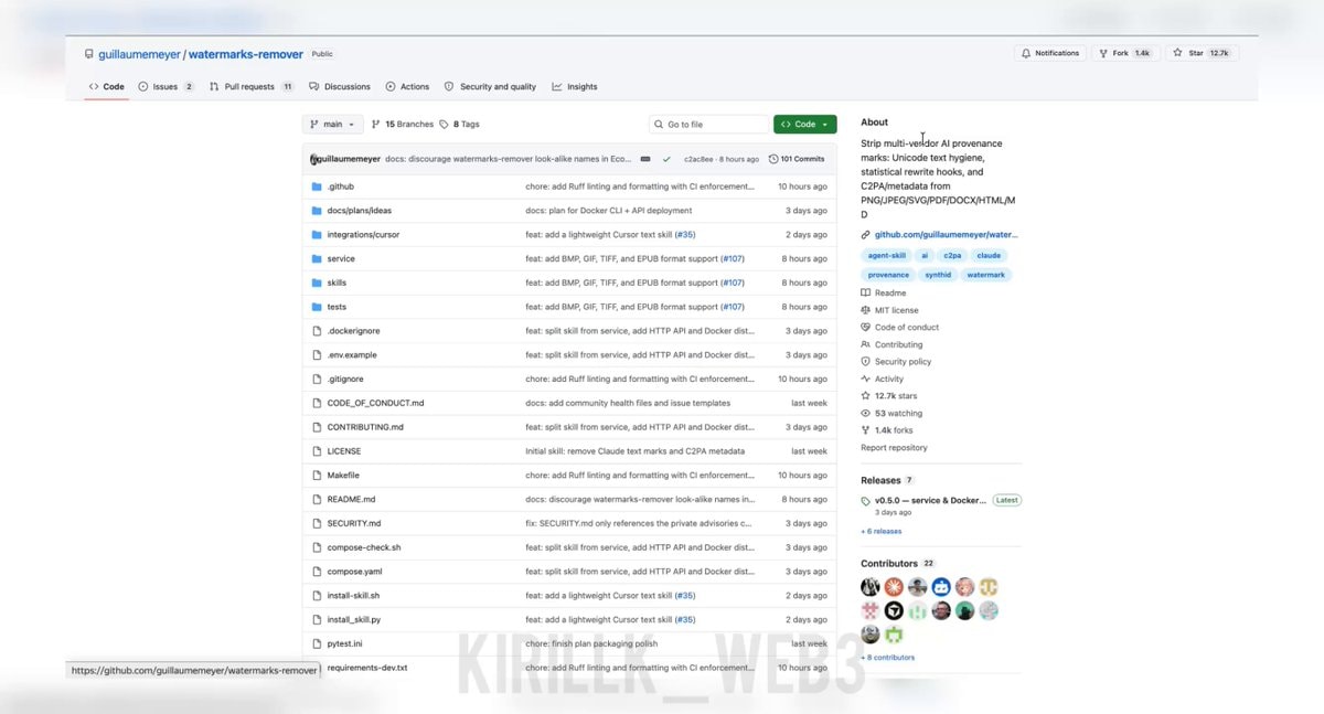 watermarks-remover GitHub trending