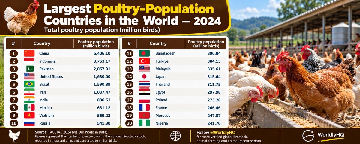 Largest Poultry-Population Countries 2024 Largest Poultry-Population Countries 2024
