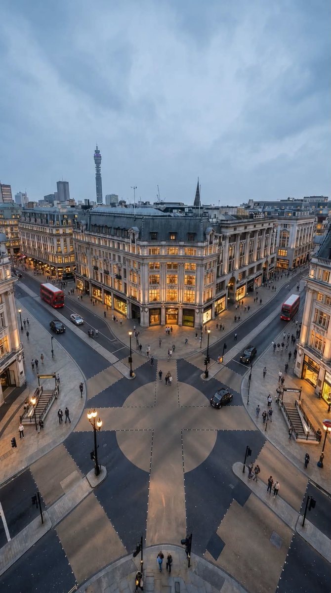 London street at dusk