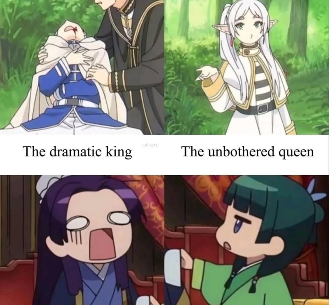 Anime meme dramatic king unbothered queen