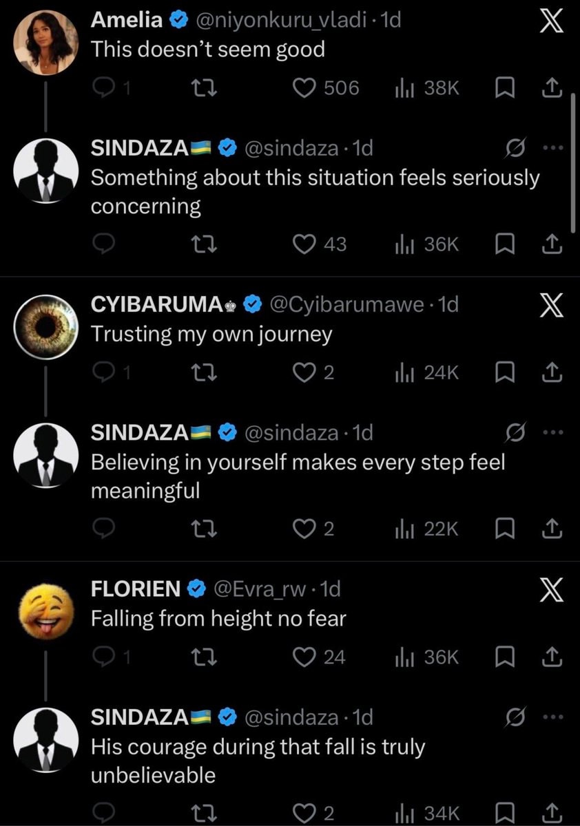 Amelia SINDAZA CYIBARUMA FLORIEN reaction