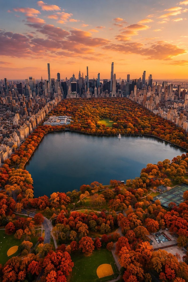 Central Park New York aerial view