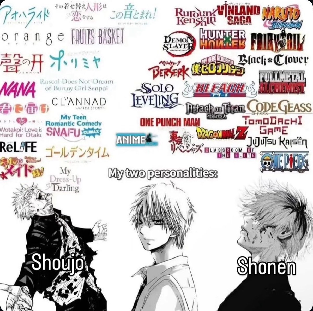 Shoujo vs Shonen meme