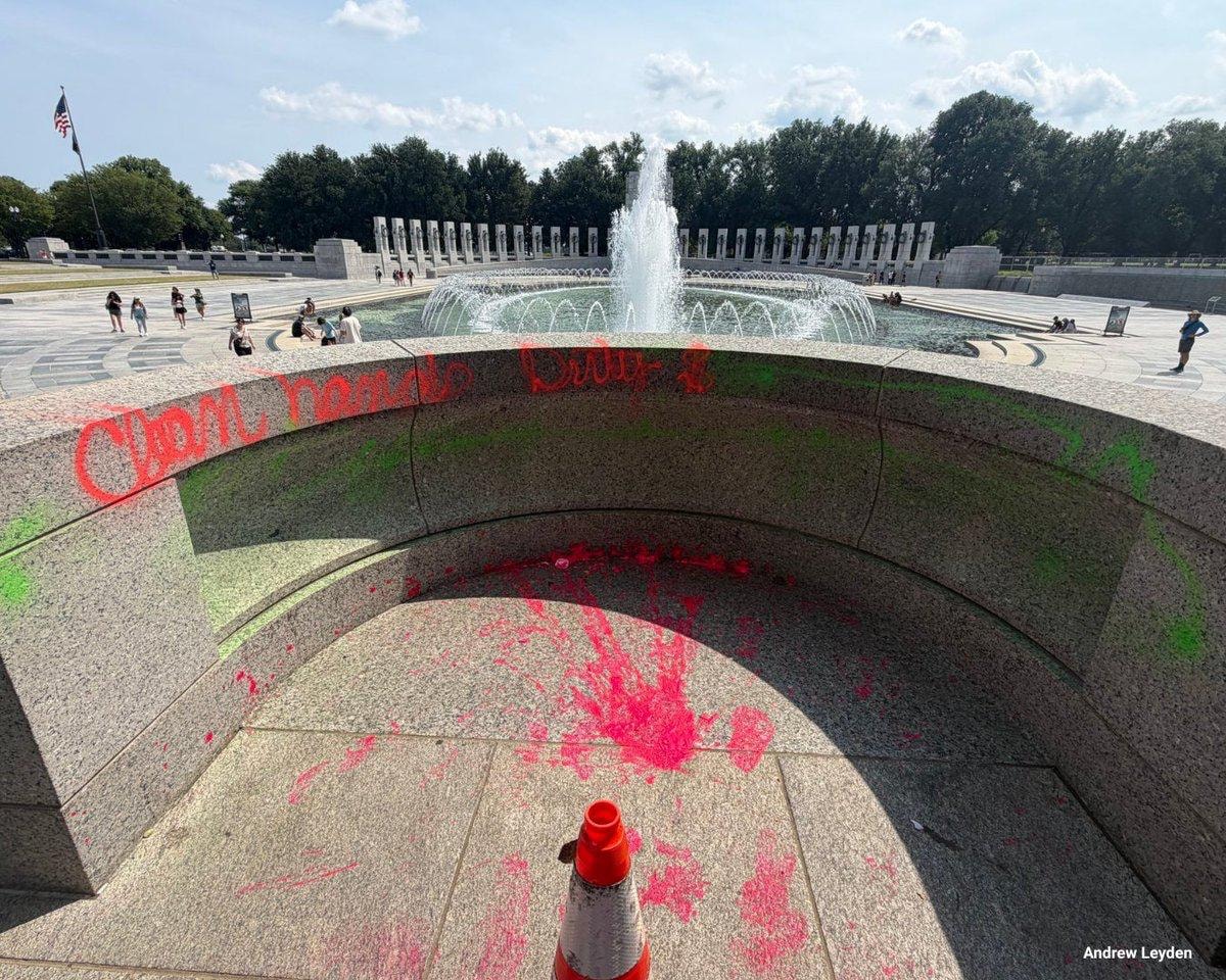 Trump condemns WWII Memorial vandalism (photo 2 of 2)