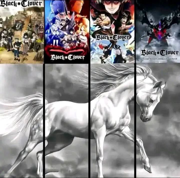 Black Clover epic horse collage