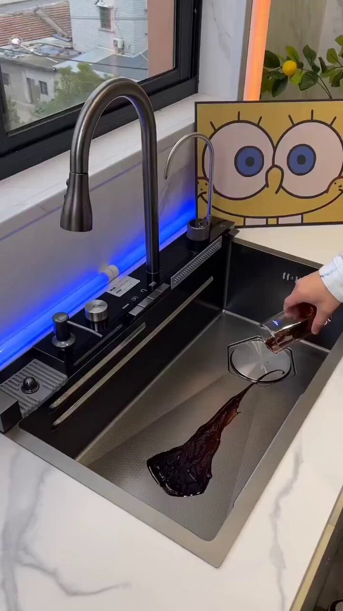 luxury sink with blue LED