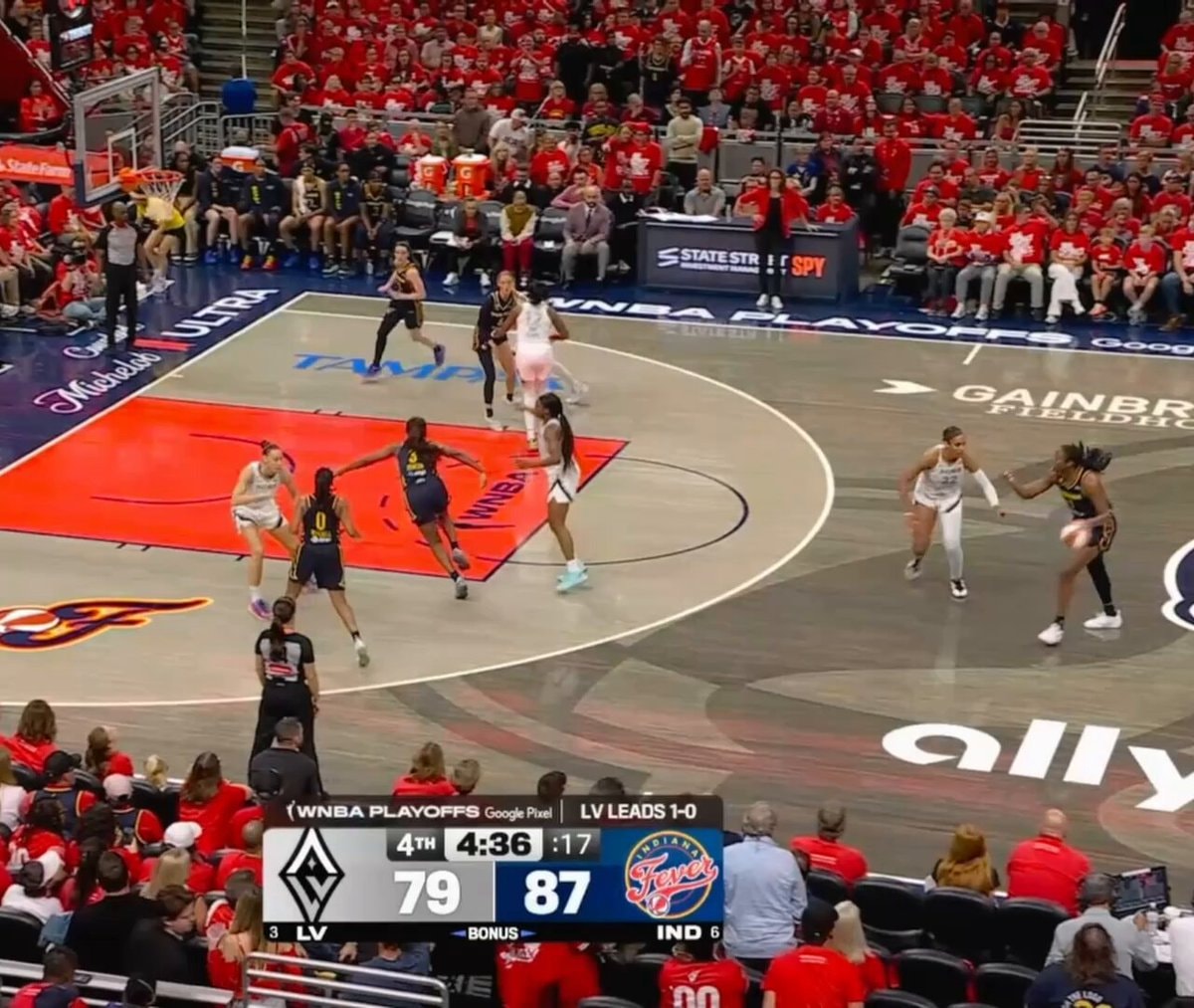Caitlin Clark shot over A'ja Wilson
