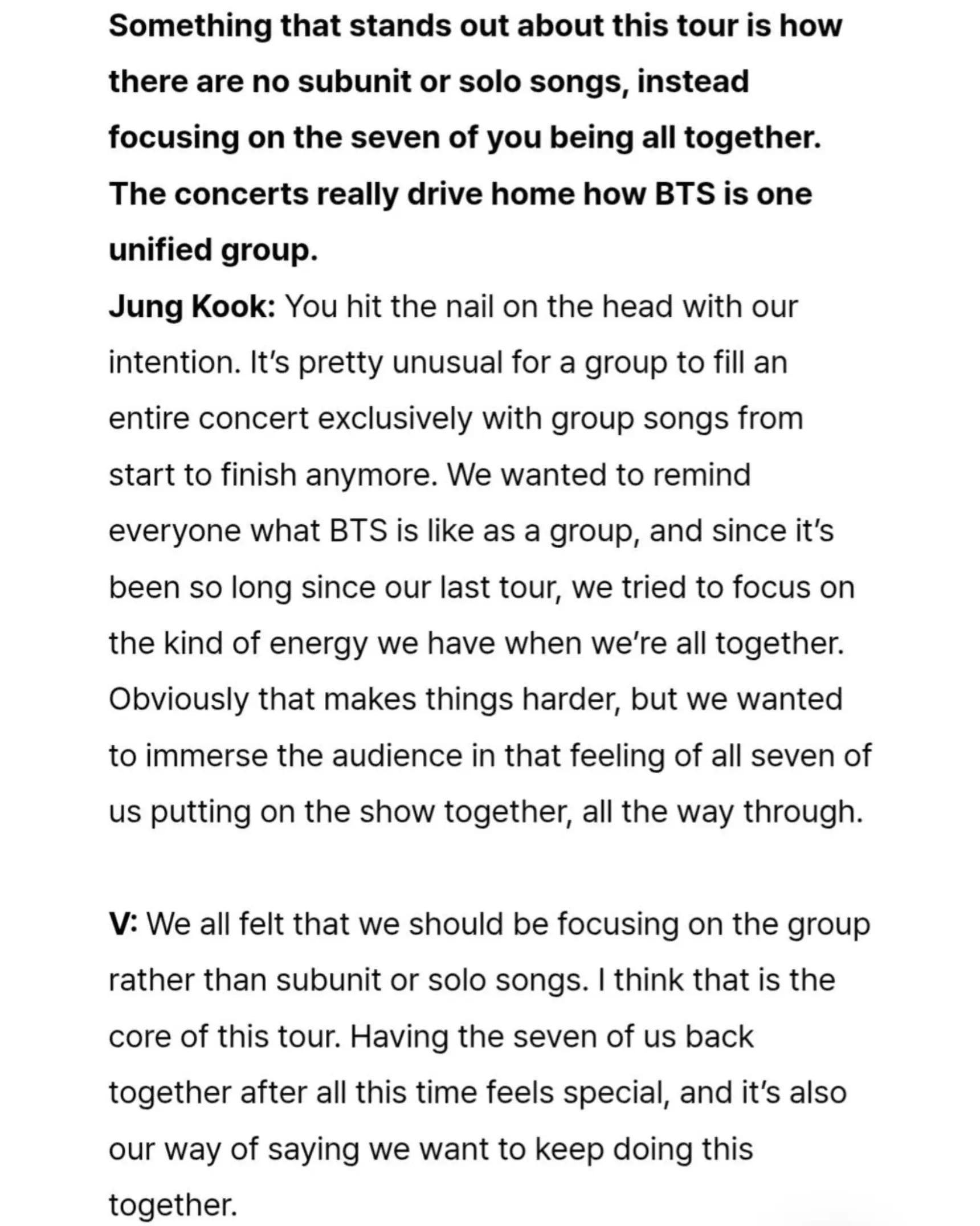 V on group focus during tour (photo 2 of 2)