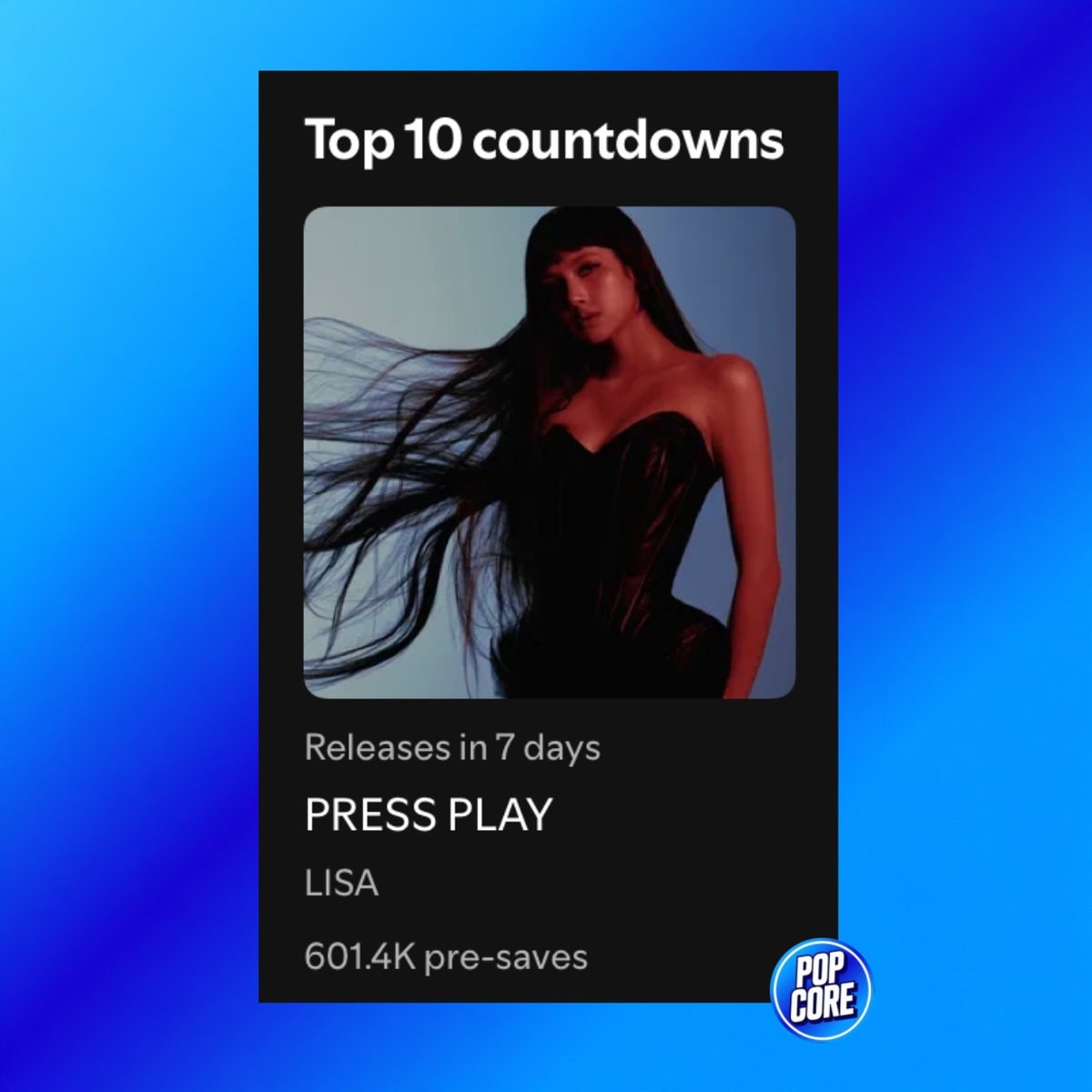 LISA PRESS PLAY Spotify record (photo 2 of 2)
