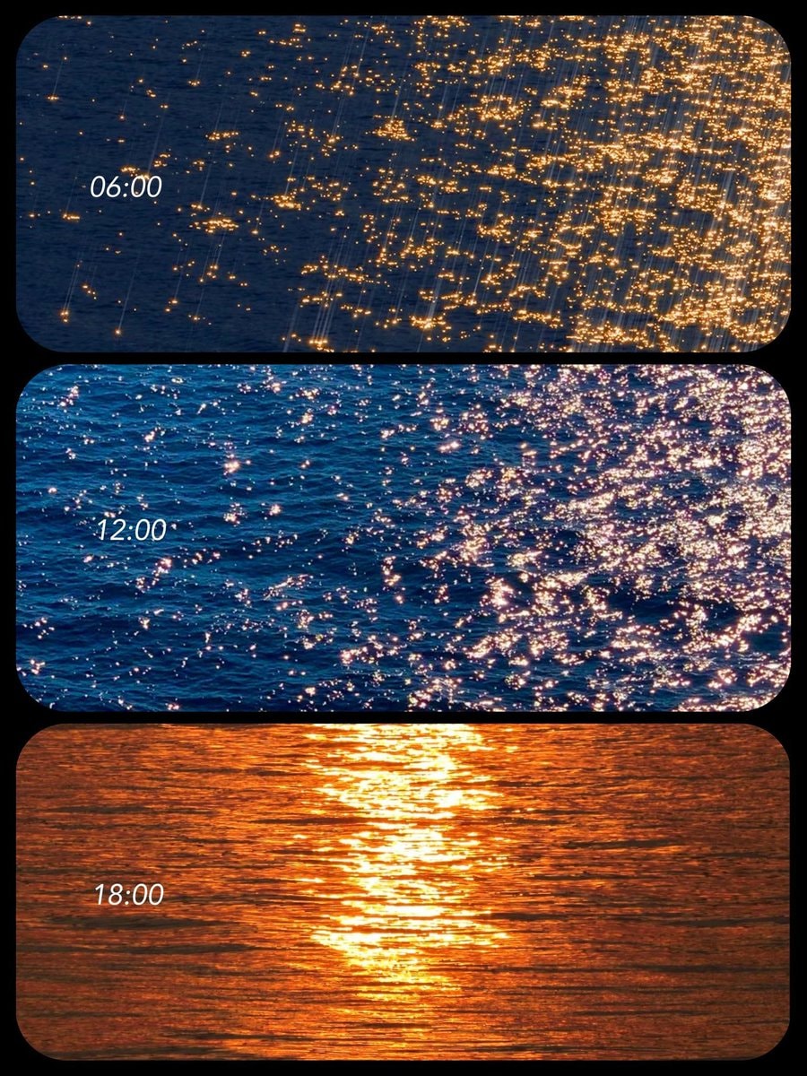 Ocean triptych light changes