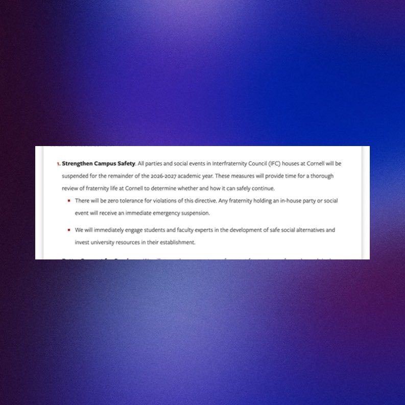 Cornell University fraternity policy change (photo 2 of 2)