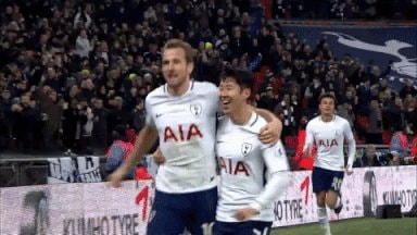 Kane and Son Tottenham celebration GIF