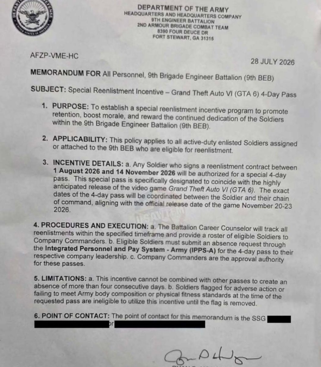 US army battalion GTA 6 offer (photo 2 of 2)