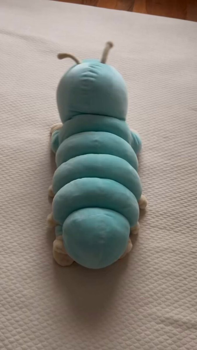 cute blue plush caterpillar