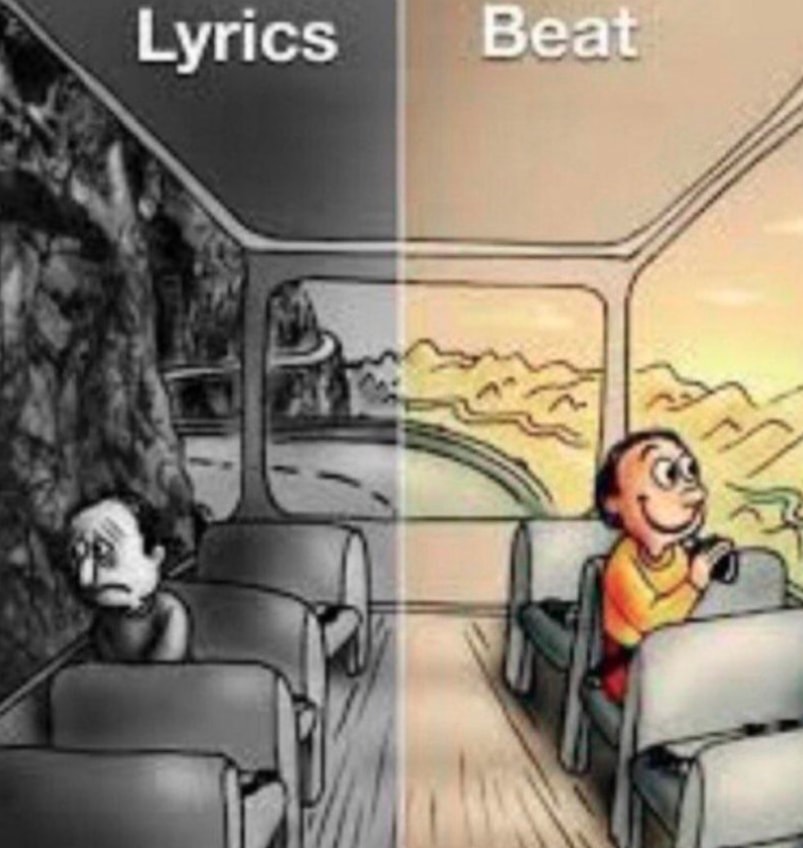 lyrics vs beat mood meme