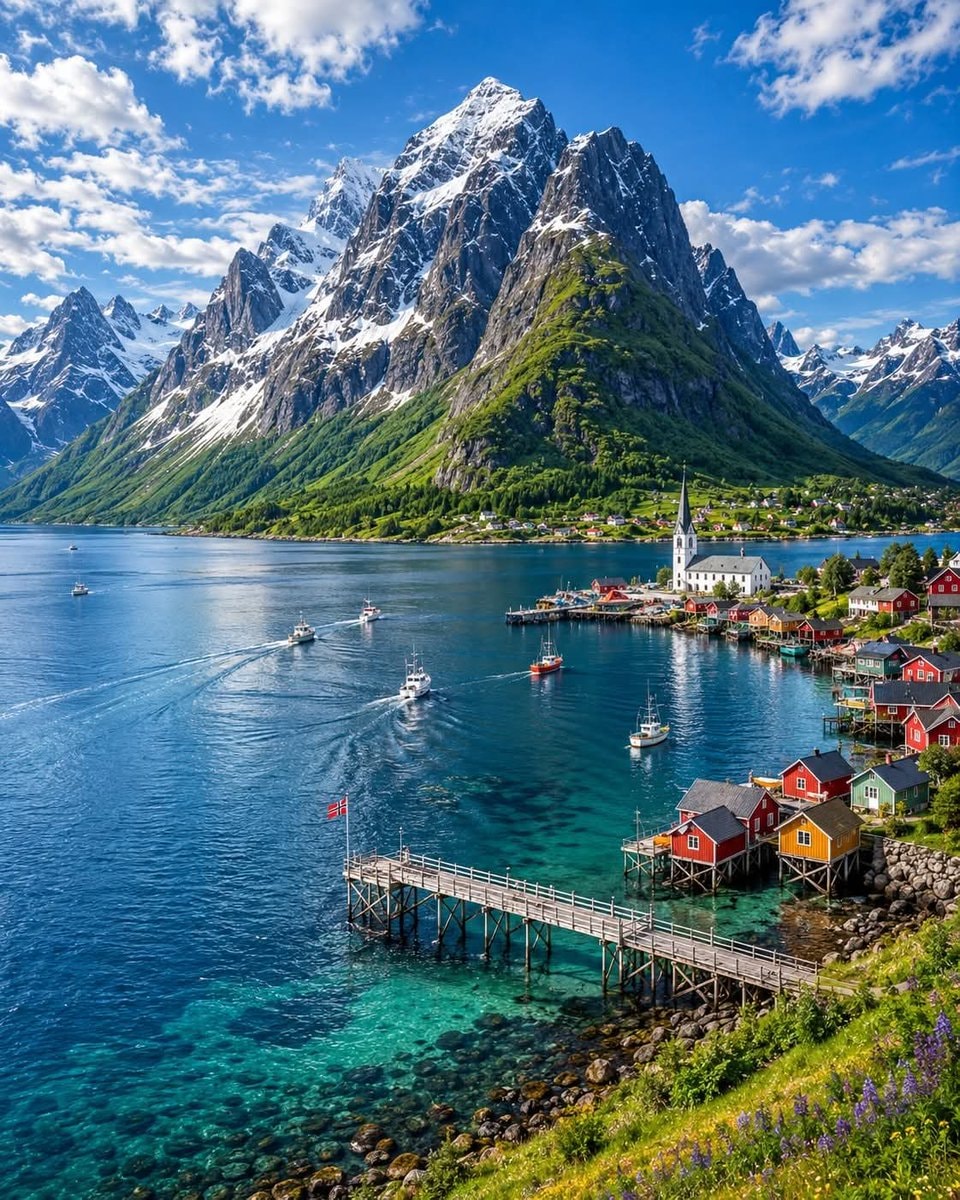 Moskenes coastal village Norway