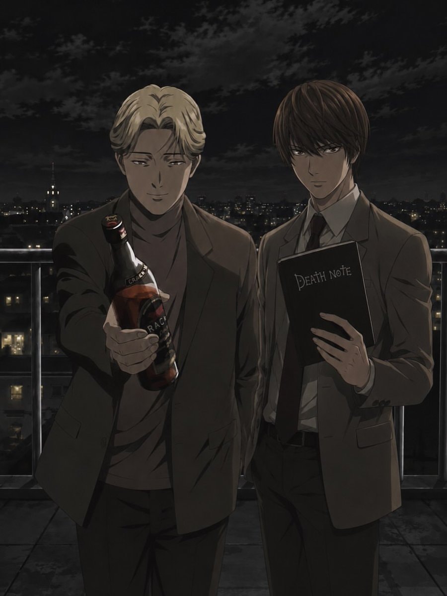 Death Note and Crack rooftop