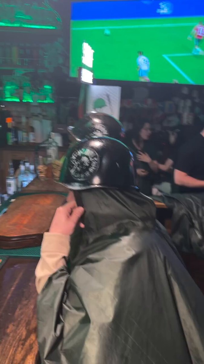 Bar scene with skull helmet