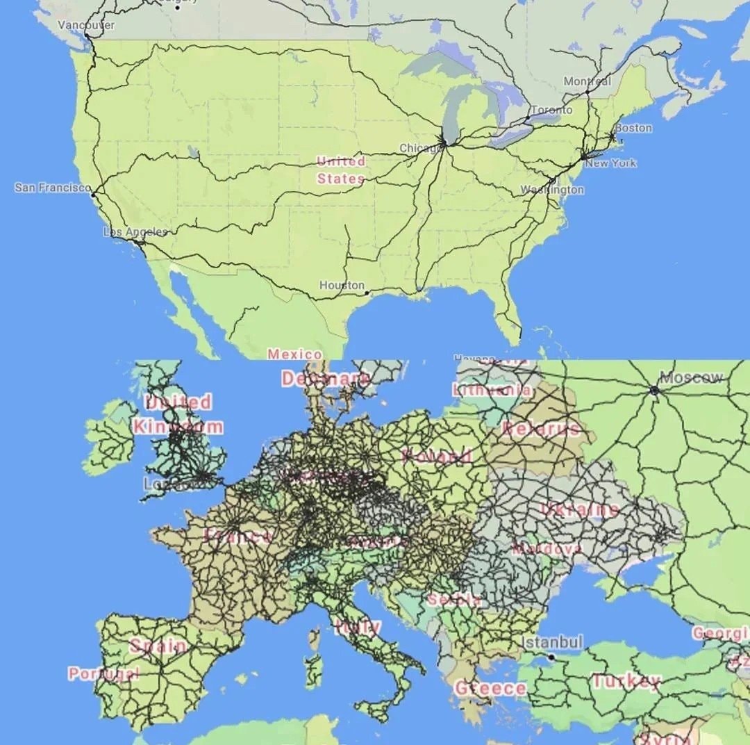 Passenger trains US vs Europe