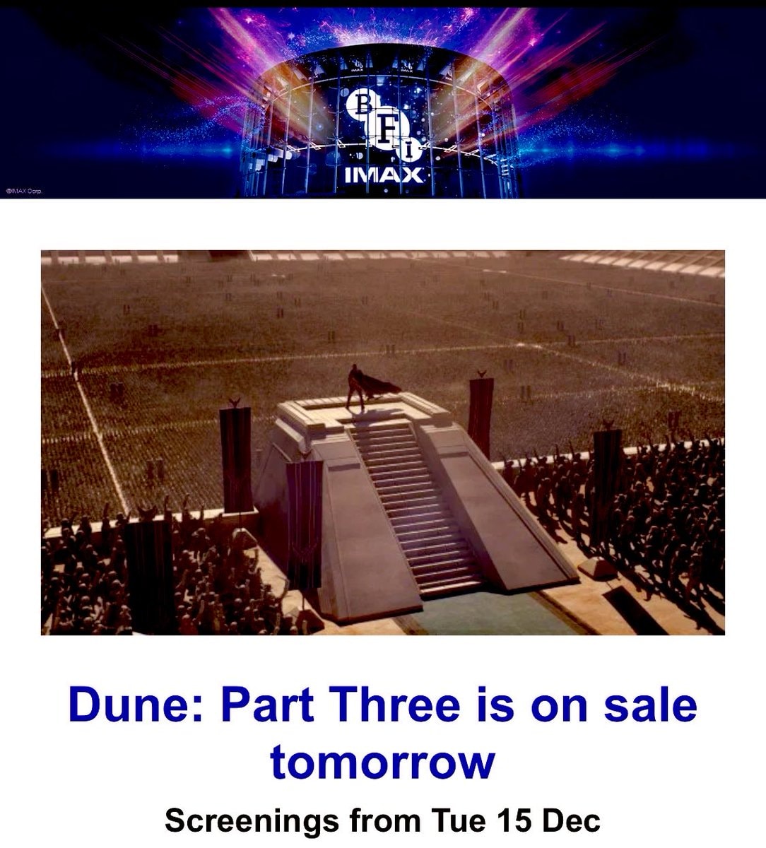 #DunePartThree BFI IMAX London IMAX 70MM #DunePartThree BFI IMAX London IMAX 70MM