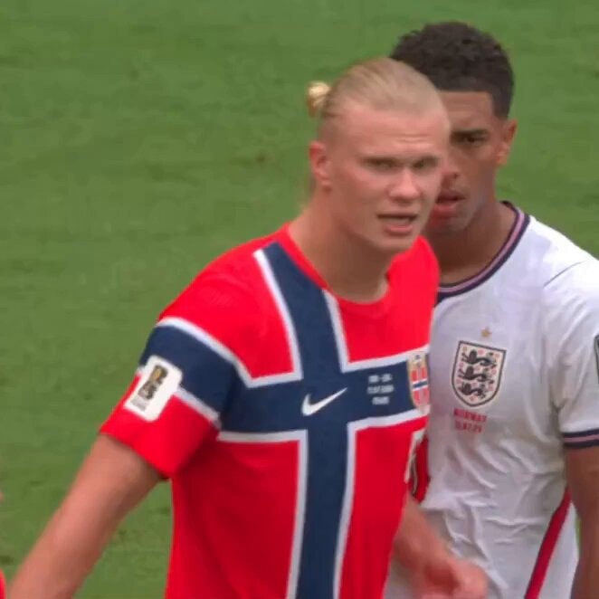 Jude Bellingham Erling Haaland interaction England Norway World Cup
