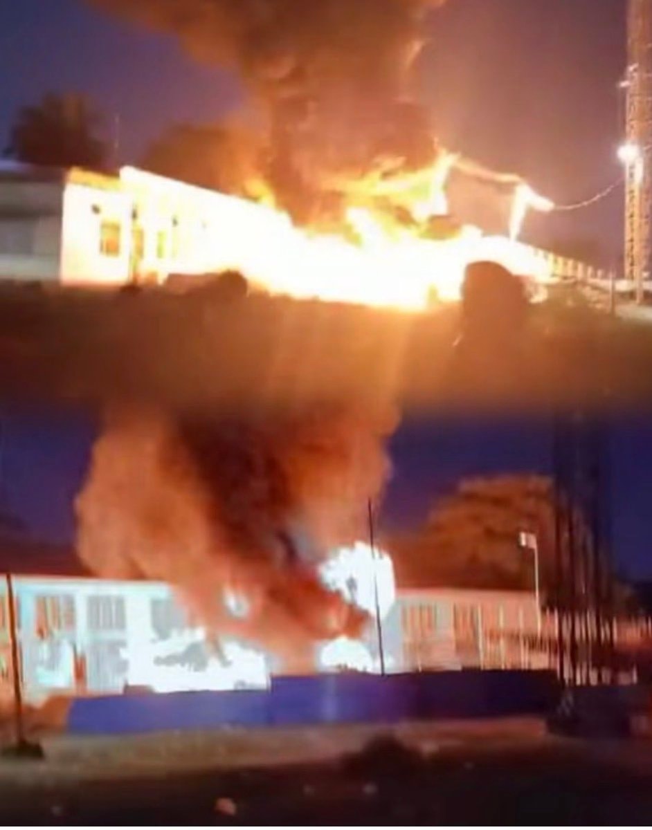 Fire at Martyrs Stadium Kinshasa