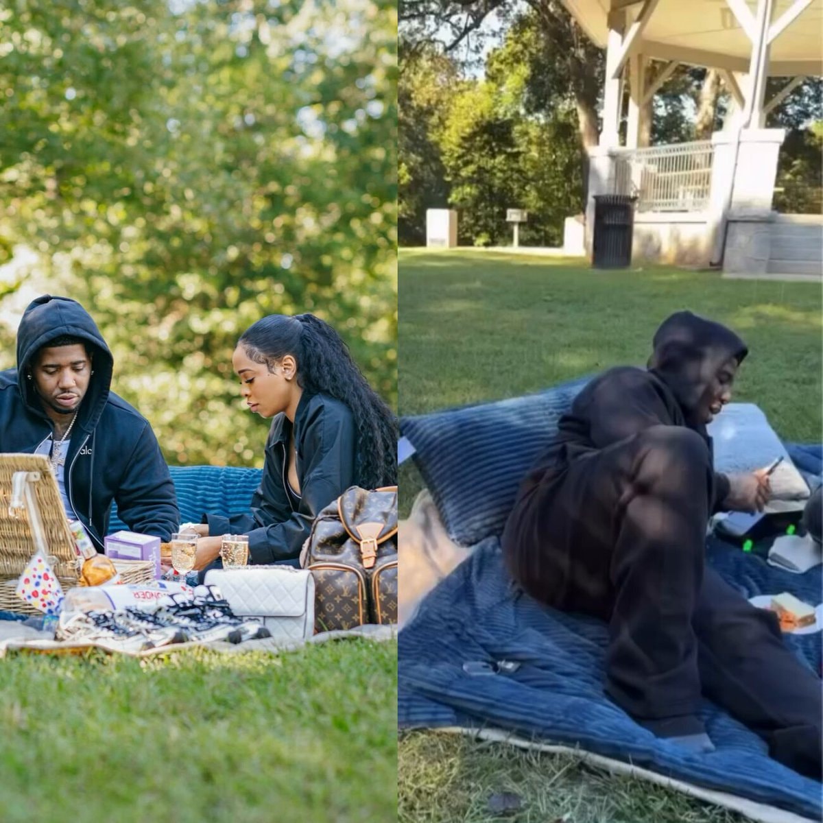 YFN Lucci and Meshia romantic picnic