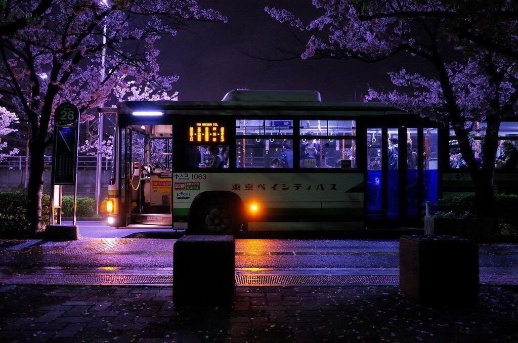 Rainy night bus window (photo 3 of 3)